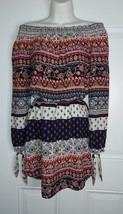 Beach Lunch Lounge Collection Boho Long Tie Sleeve On Off Shoulder Dress SZ S/P - £14.36 GBP