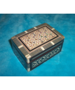 Moroccan Egypt Mosaic Inlaid Mother Pearl, Bone Jewelry Trinket Box -Mar... - £7.70 GBP