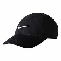 Nike Youth&#39;s Embroidered Swoosh Logo Cap Black with White 4/7-Toddler 8A2319-023 - £19.66 GBP