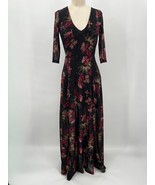 Blackmilk Clothing Baroque Fantasy 3/4 Sleeve Split Maxi Dress Sz XS Bla... - £77.19 GBP