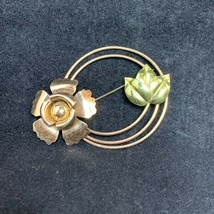 Gold Tone And Copper Tone Over Sterling Silver Floral Brooch (2474) - $10.00