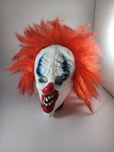 Clown Creepy Scary Halloween Mask Adult &quot;It&quot; PennyWise? Orange Hair - £19.38 GBP