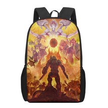  game doom 3D Pattern School Bag for Children Girls Boys Casual Book Bags Kids B - £154.02 GBP