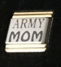 Army Mom Gold Trim Italian Charm Link 9MM K2022BG5 Military - £9.27 GBP