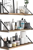 Wallniture Bora Floating Shelves For Wall, 24&quot;X6&quot; Bathroom, Burned Finish - £41.07 GBP