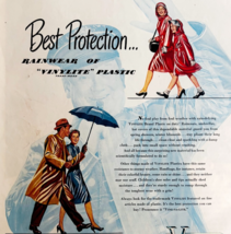 1947 Bakelite Vinylite Rain Clothing Advertisement Weather Proof Fashion... - $41.13 CAD
