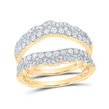 14kt Yellow Gold Womens Round Diamond Wrap Enhancer Wedding Band 3/4 Cttw - £1,137.54 GBP