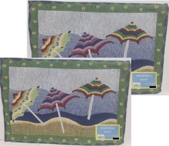 Set Of 2 Tapestry Kitchen Placemats,13&quot;x19&quot;NAUTICAL,COASTAL,3BEACH Chairs,Hearth - £10.11 GBP