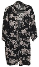 Spiritual Gangster Womens Kimono Black Floral Maya Robe 3/4 Sleeve Os - £6.81 GBP