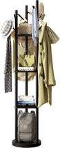 Rotating Coat Rack: A 3-Tiered Freestanding Coat Rack With Three Shelves And - £70.88 GBP