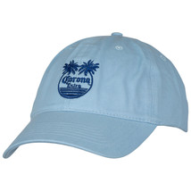 Corona Extra Palm Trees Logo Adjustable Dad Hat Blue - £19.16 GBP