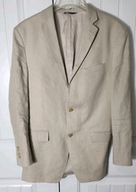 Ralph Lauren x Dillard&#39;s Blazer 100% Linen Jacket Mens Tan 40L Canada Made - $55.00