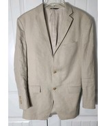Ralph Lauren x Dillard&#39;s Blazer 100% Linen Jacket Mens Tan 40L Canada Made - $55.00