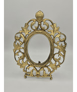 Antique Victorian Cast Iron/Metal Gold Free Standing Frame 11&quot; - $1,643.14 MXN