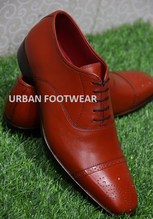 New Mens Handmade Shoes Formal Dress Tan Brown Leather Lace Up Casual Wear Boots