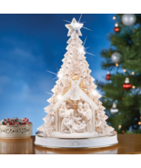 Lighted Musical Nativity Tree Tabletop Christmas Decor Centerpiece Silen... - $52.72 CAD