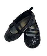 Black Glitter slip on Toddler Baby shoes ballet flats Strap Easter Holiday  - £7.79 GBP