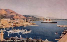 Cunarder At MONACO-BRITISH Cunard Passenger Cruise Ship Postcard - £6.31 GBP