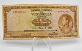 Venezuela Banknote 100 bolivares  1963  P-481  Circulated - £9.33 GBP