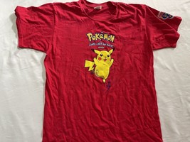Vtg Pokemon Mens T Shirt Sz L Large Red Pikachu Burger King Promo 90s Exc Cond - £69.03 GBP