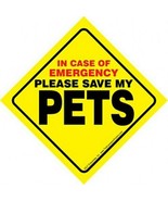 In Case of Emergency Please Save My PETS Bright Yellow Easy Read Window ... - £4.65 GBP