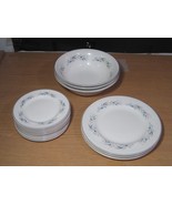 19 Johnson Brothers Snowhite Dishes Made in England Blue &amp; Platinum - $79.20