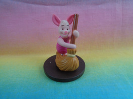 Disney Winnie The Pooh Piglet w/ Broom Sweeping PVC Figure  or Cake Topper - £2.32 GBP