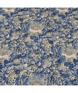 VTG Ralph Lauren Home Blue Gold Toile Scenic Floral Manor Fabric 50x56 READ - €118,65 EUR