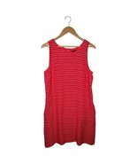 Tommy Hilfiger Dress Womens 10 Red Striped Sleeveless Button Scoop Neck ... - $461.61 MXN