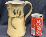 vintage 1991 Studio Art Pottery Hand Thrown Clay Pitcher Jug Stoneware - $21.78