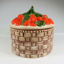 Ceramic Basket Canister Strawberry Lid Vintage 1973 Studio Pottery Box S... - $557.49 MXN