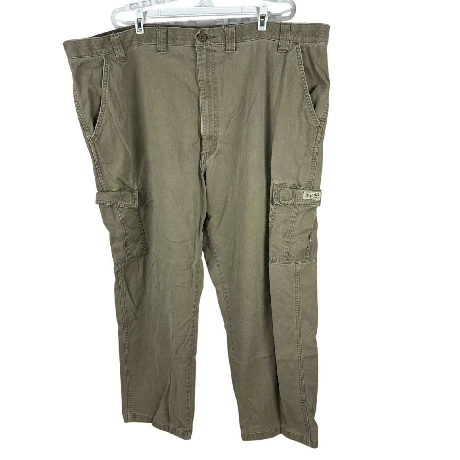Wrangler Mens Cargo Pants 36x30 Olive Green Comfortable Durable Authenti... - $23.03