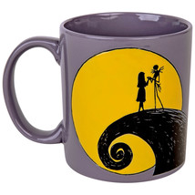 Nightmare Before Christmas Jack and Sally Moon Hill 20oz Ceramic Mug Multi-Color - £14.37 GBP