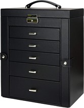Toribio Huge Jewelry Box, 6 Tier, 5 Drawers, Large Storage Capacity,, Black. - £48.67 GBP