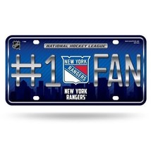 new york rangers #1 fan nhl ice hockey metal license plate usa made - £23.96 GBP