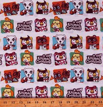 Cotton Animal Crossing New Horizons Kids White Fabric Print by Yard D386.42 - $12.95