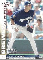 2002 Leaf Press Proof Red Richie Sexson 82 Brewers - £0.98 GBP