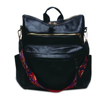  Multi-functional Retro Backpack Simple PU Casual Bag Large Capacity Travel Back - $191.57