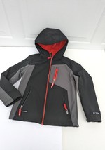 Boys Champion Winter Rain Jacket Hood S 6-7 Black Red Venture Dry Wind Breaker - £23.82 GBP