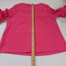 Alfani Women's Pink Back Zipper Gilded Plum Sleeves Blouse Shirt Size Medium image 8