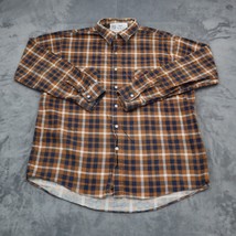 OZARK TRAIL Shirt Mens XL Orange Long Sleeve Collared Flannel Plaid Pocket - £20.73 GBP