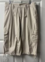 Linea Uomo Cropped Casual Cargo Pants Mens Size 38 Waist and Leg Ties Sa... - £11.51 GBP