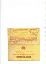 Scotland Ministry of Health 1948 Important Notice to Medical Practitioner - $13.86
