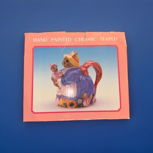 World Bazaars Inc Hand Painted Ceramic Teapot - Rabbit With Baby - Read ... - $7.70