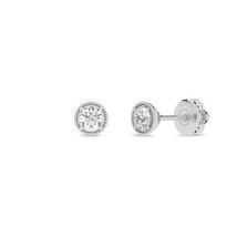 14k White Gold 0.33Ct TDW Lab Created Round Diamond Solitaire Stud Earrings - £400.90 GBP