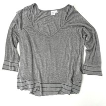 BP Lightweight 3/4-Sleeve Top Scoop-Neck Flowy Casual Gray Sz. S - $276.80 MXN