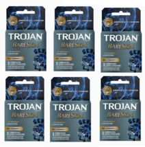 6 x Trojan Condoms BARESKIN Lubricated Latex Condoms 3 each (18 Total) exp 07/27 - $14.84