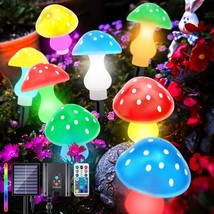 Outdoor Solar Mushroom Lights for Garden RGB LED Solar Mushroom Garden L... - £28.04 GBP