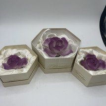 Godinger &amp; Co Florentine Fine Porcelain Purple Roses Set Of 3 1 Large 2 ... - $48.51