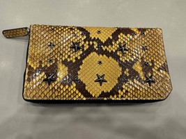 Jimmy Choo Tachas Estrellas Python Zippy Cartera Nuevo - £252.91 GBP